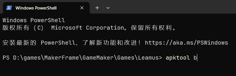 在终端中输入
